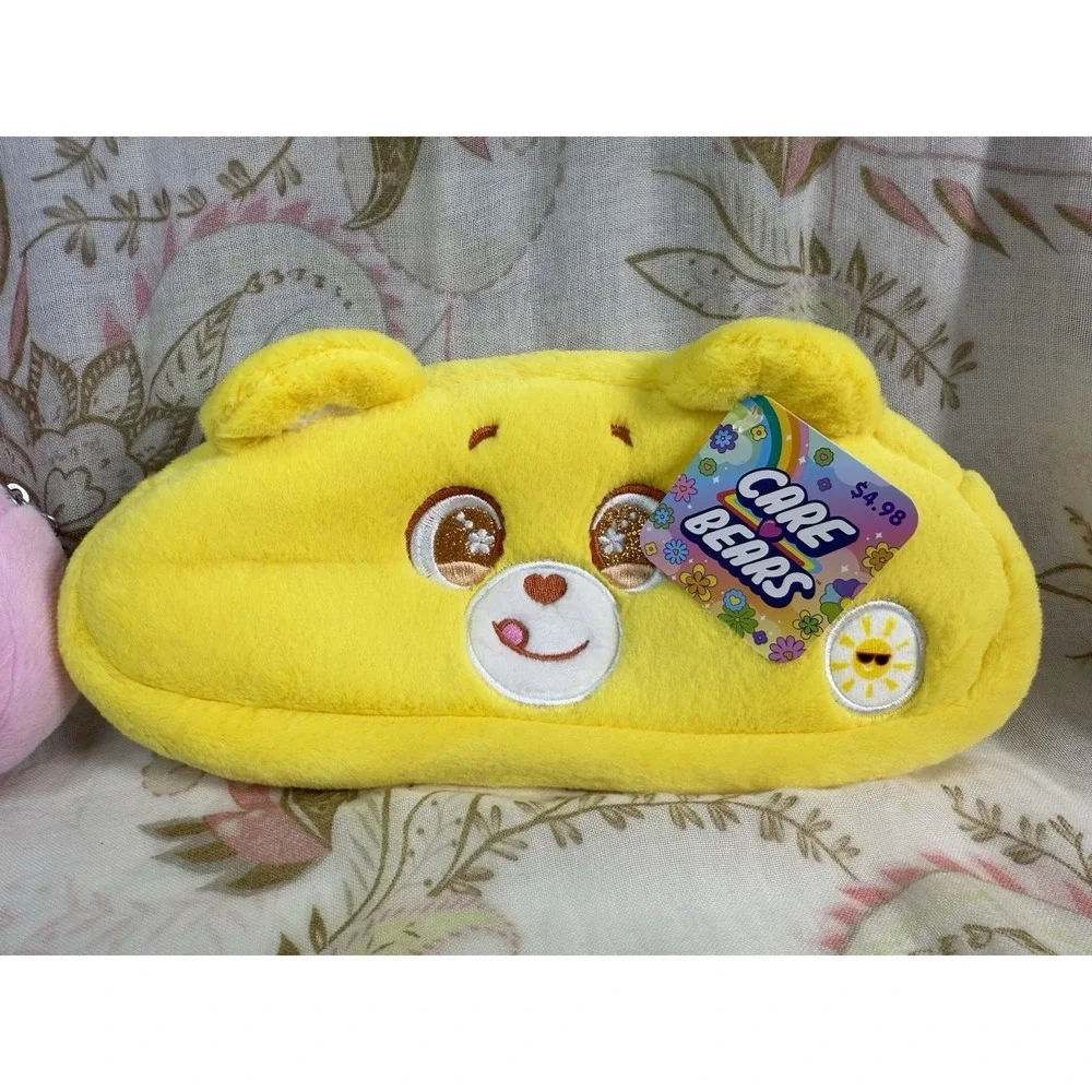 Carebear Pencil Cases, Soft Cute And‎ Fluffy, NWT Pink/Yellow